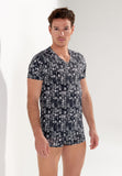 Rockcity T-Shirt V-Neck | Dark Grey Print 402965-P284