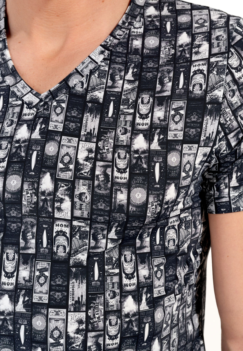 Rockcity T-Shirt V-Neck | Dark Grey Print 402965-P284