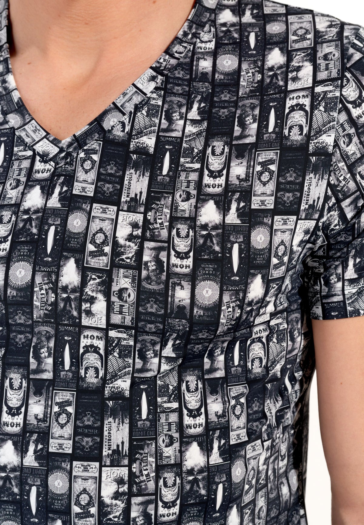 Rockcity T-Shirt V-Neck | Dark Grey Print 402965-P284
