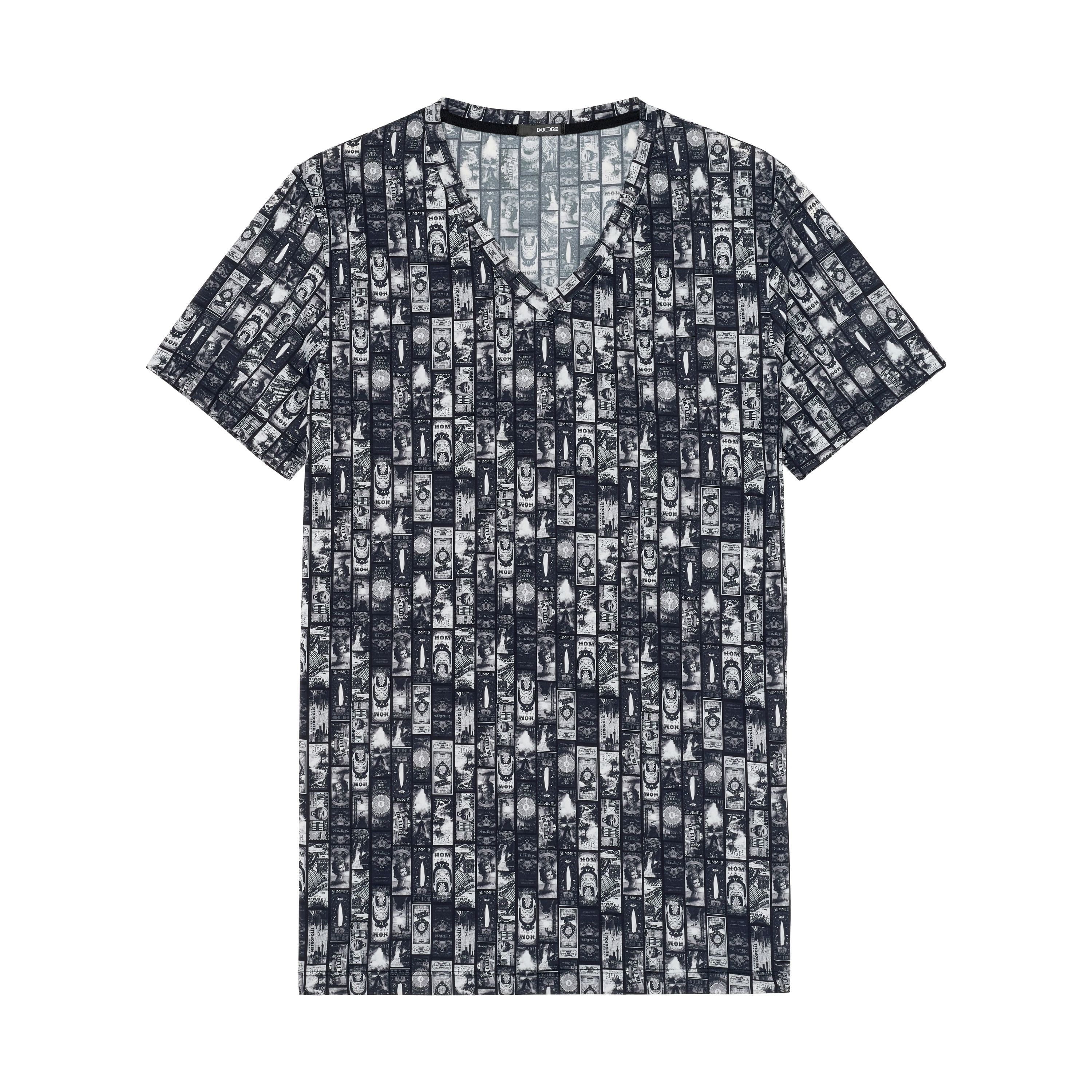 Rockcity T-Shirt V-Neck | Dark Grey Print 402965-P284