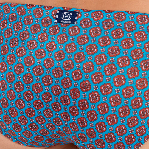 Anglet Swim Mini Briefs | Turquoise Print 402982-I0PF