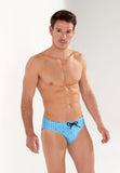 Espelette Swim Mini Briefs | Turquoise Print 402991-I0PF