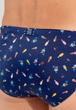 Summer Swim Mini Briefs | Navy Print 402994-I0RA