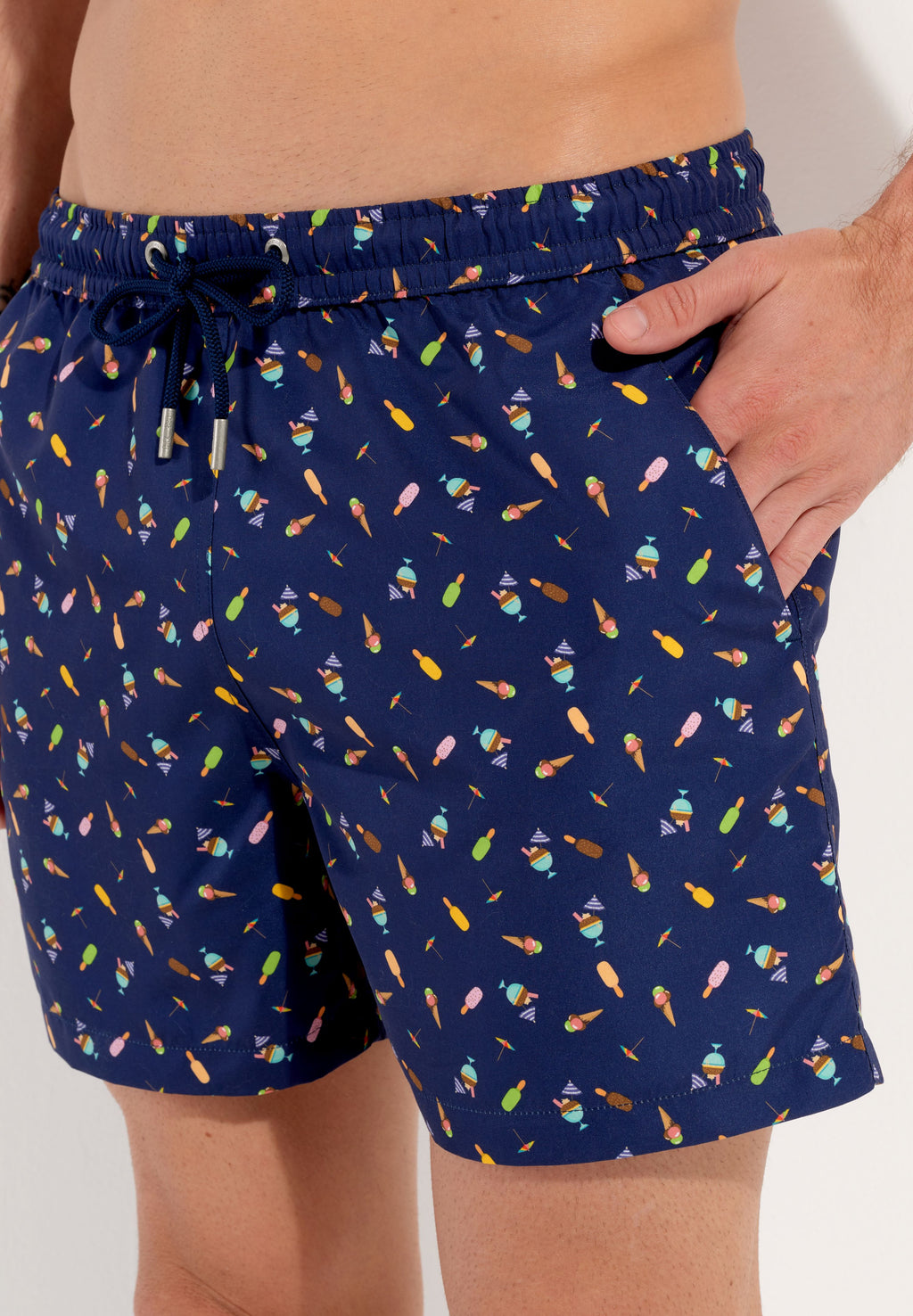 Summer Beach Boxer | Navy Print 402996-I0RA