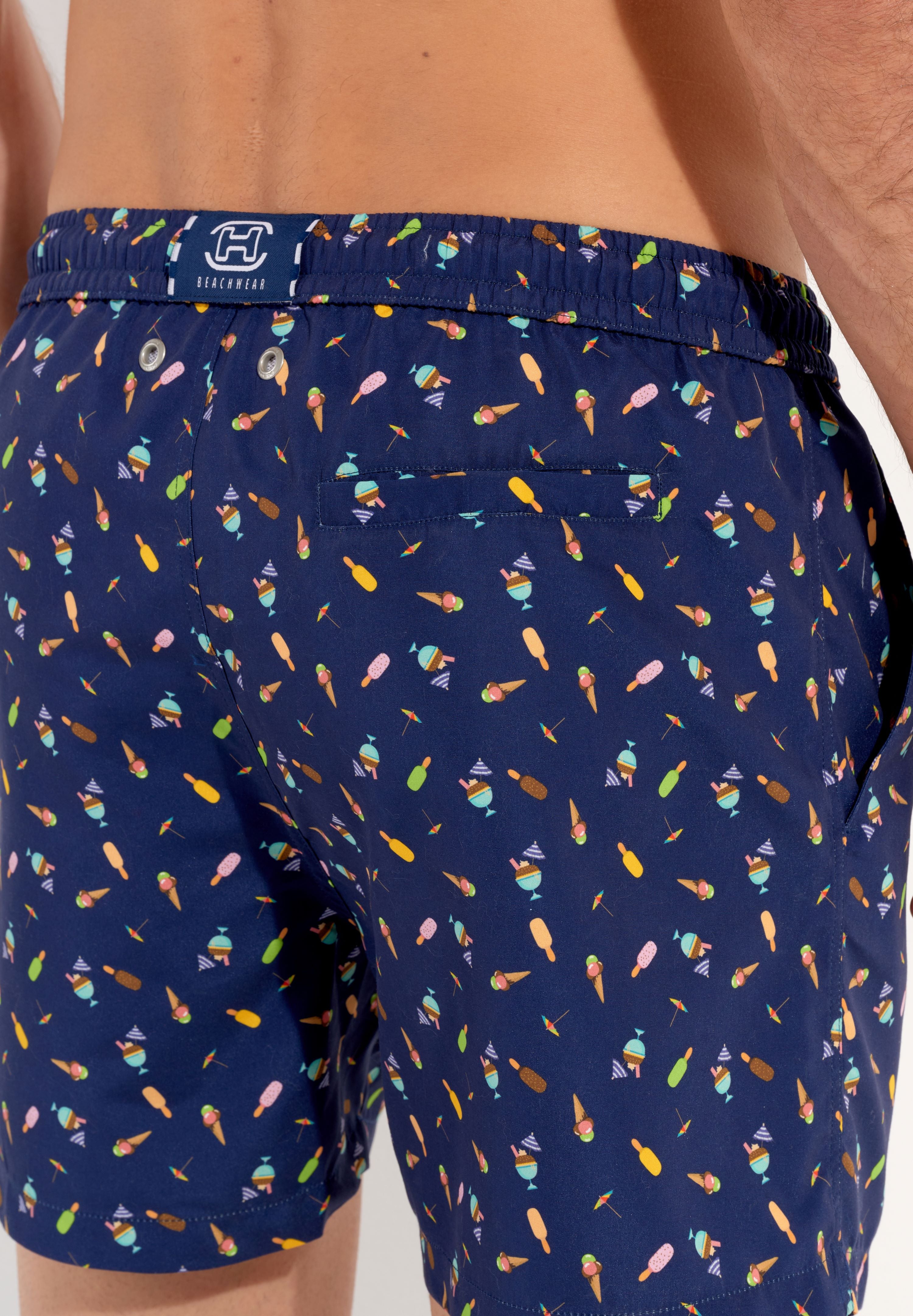 Summer Beach Boxer | Navy Print 402996-I0RA