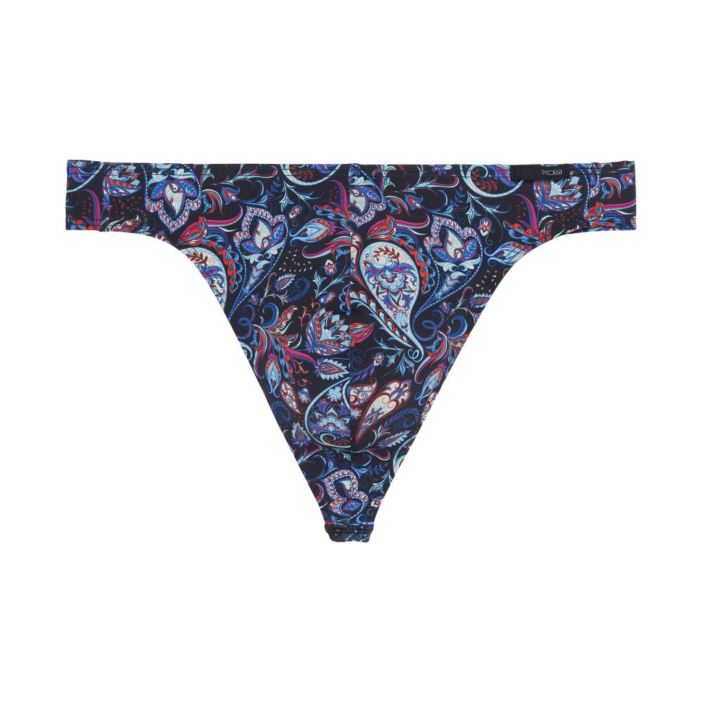 Multicolored paisley patterned men's underwear on a white background