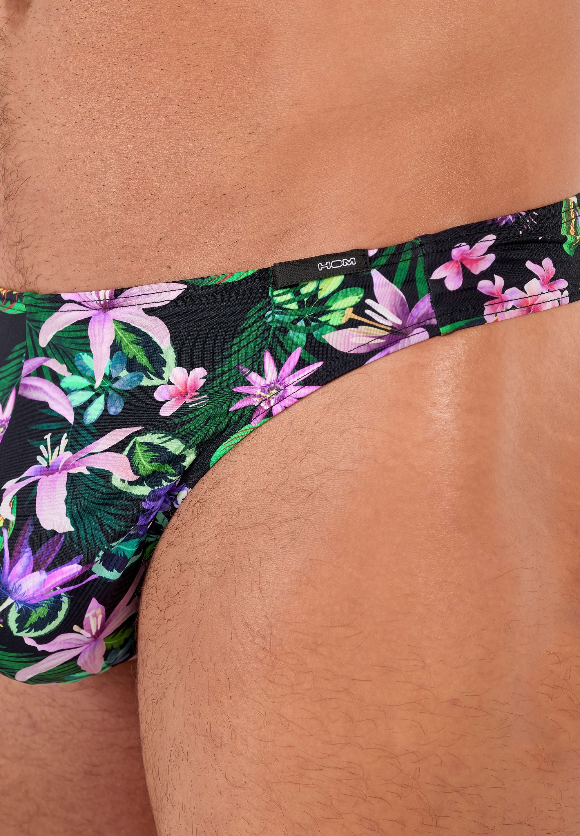 Floral-patterned thong on a person's body