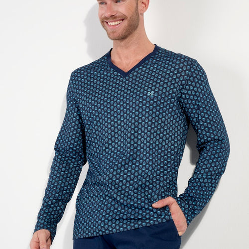 Cairo Long Sleepwear | Navy Print 403056-P0RA
