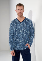 Compiegne Long Sleepwear | Navy Print 403057-P0RA