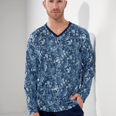 Compiegne Long Sleepwear | Navy Print 403057-P0RA
