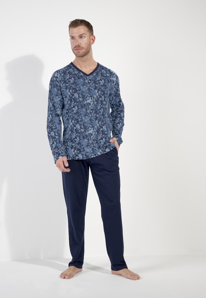 Compiegne Long Sleepwear | Navy Print 403057-P0RA