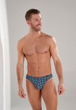 Aloys Comfort Micro Briefs | Dark Grey Print 403085-P284