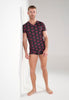 Carlyle Tee-Shirt V Neck | Bordeaux Print 403092-P0ZQ