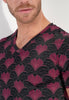 Carlyle Tee-Shirt V Neck | Bordeaux Print 403092-P0ZQ