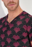 Carlyle Tee-Shirt V Neck | Bordeaux Print 403092-P0ZQ