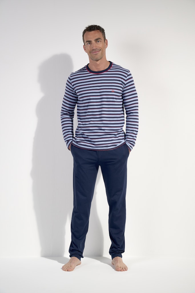 Atlantic Long Sleepwear | Blue Stripes 403113-R0BI