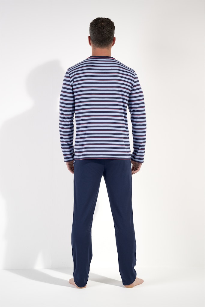Atlantic Long Sleepwear | Blue Stripes 403113-R0BI