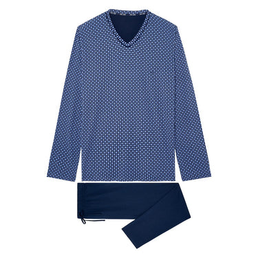 Pyjama Long Homme Albert 100% Coton – Ensemble Boutonné Gris Élégant, Pantalon à Cordons & Poches, Confort & Style Pour Les Nuits Douces
