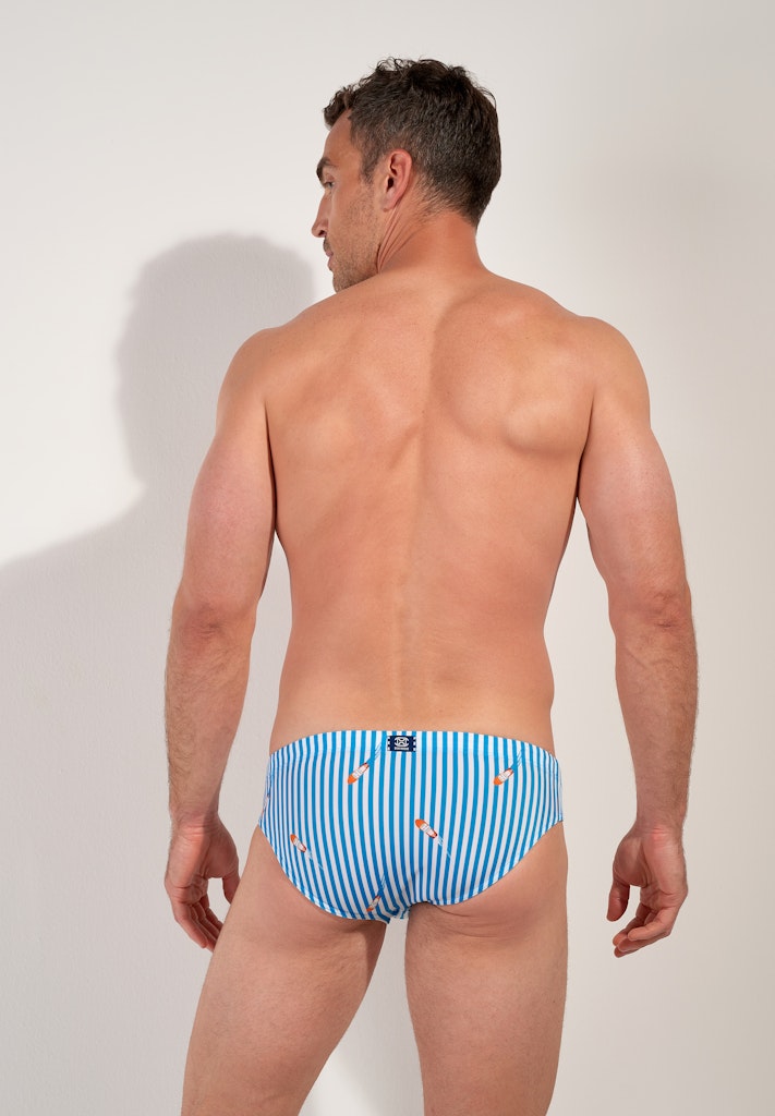 Viareggio Swim Mini Briefs | Blue/White Stripes 403157-R0BW