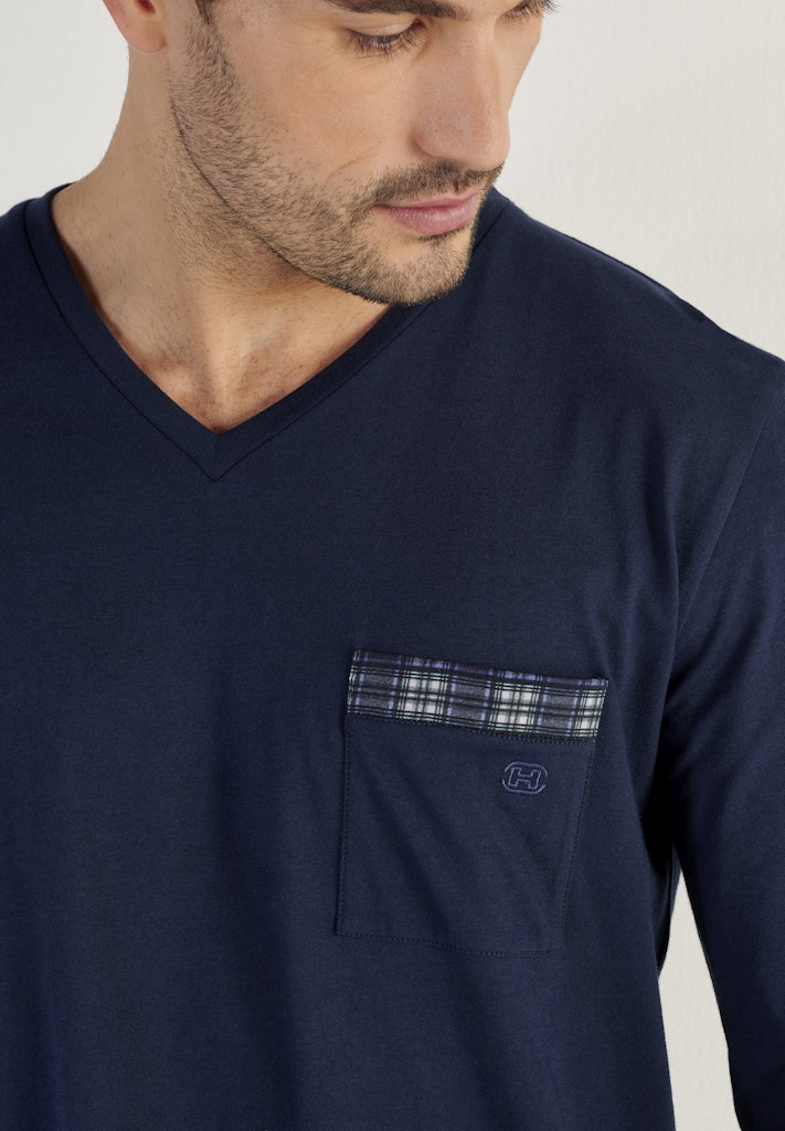 Sid Long Sleepwear | Navy Check 403217-C0RA