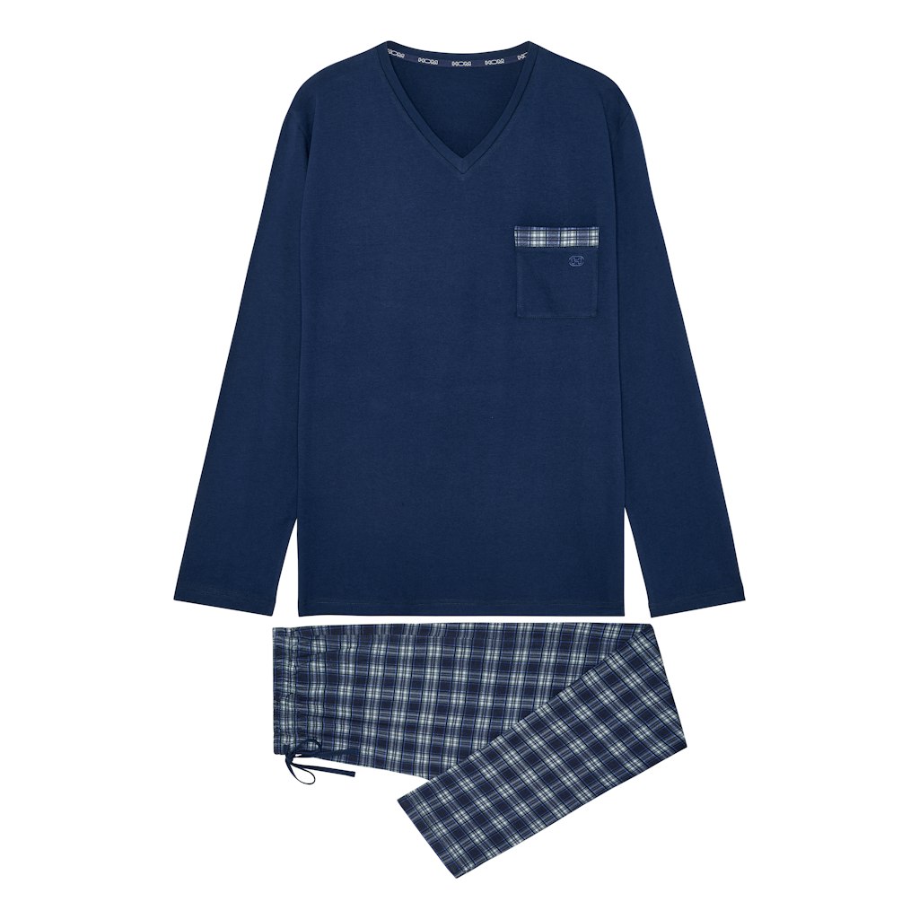 Sid Long Sleepwear | Navy Check 403217-C0RA