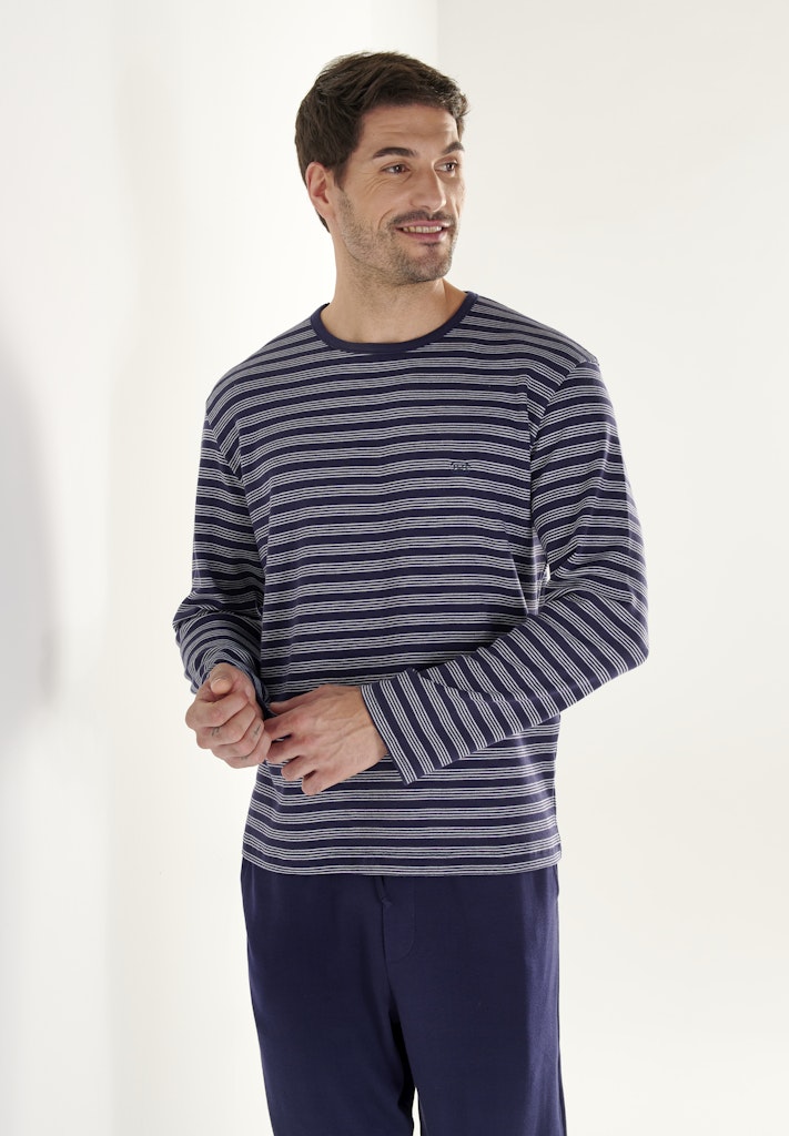 Freedom Long Sleepwear | Black/White Stripes 403218-R04W