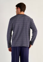 Freedom Long Sleepwear | Black/White Stripes 403218-R04W