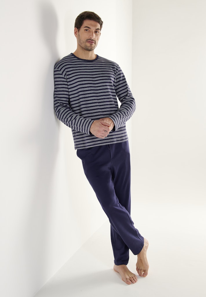 Freedom Long Sleepwear | Black/White Stripes 403218-R04W
