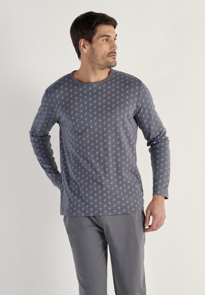 Paisley Long Sleepwear | Grey Print 403219-I0ZU