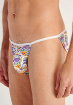 Funky Styles Tanga Briefs | White Print 403246-P003