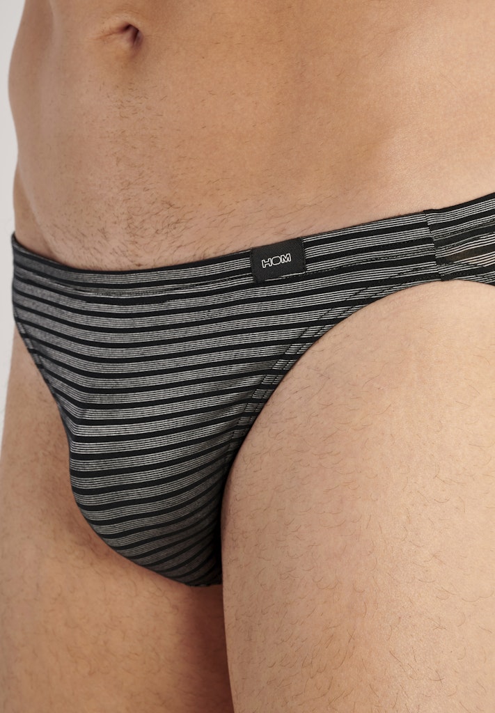Monsieur Comfort Micro Briefs | Black/White Stripes 403250-R04W