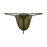 Dark green g-string on a white background