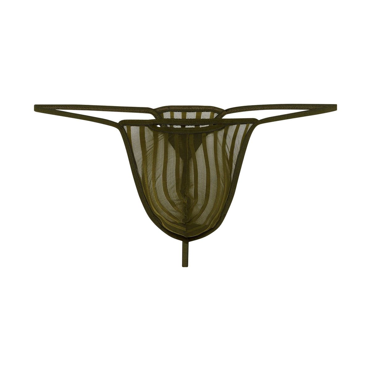 Dark green g-string on a white background