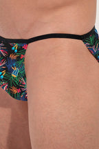 Funky Styles Tanga Briefs | Black Print 403014-P004