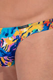 Colorful patterned underwear on a beige background