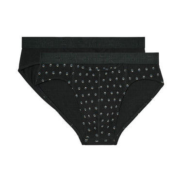 Gabriele #2 Mini Briefs H01 2-Pack | Black/Black Print 402873-D042