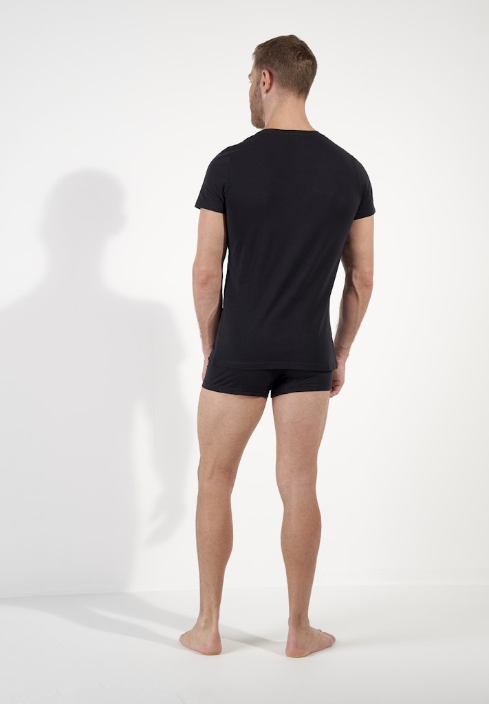 401331 Supreme Cotton Tee-Shirt V Neck - 0004 Black
