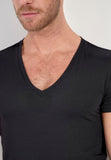 401331 Supreme Cotton Tee-Shirt V Neck - 0004 Black