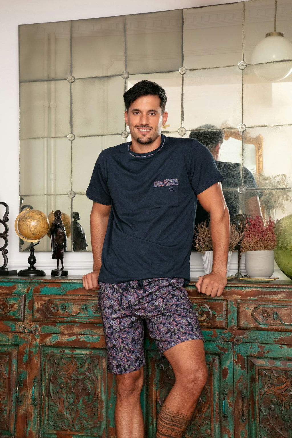 Ringo Short Pajama Set | Multico Print 403215-P023