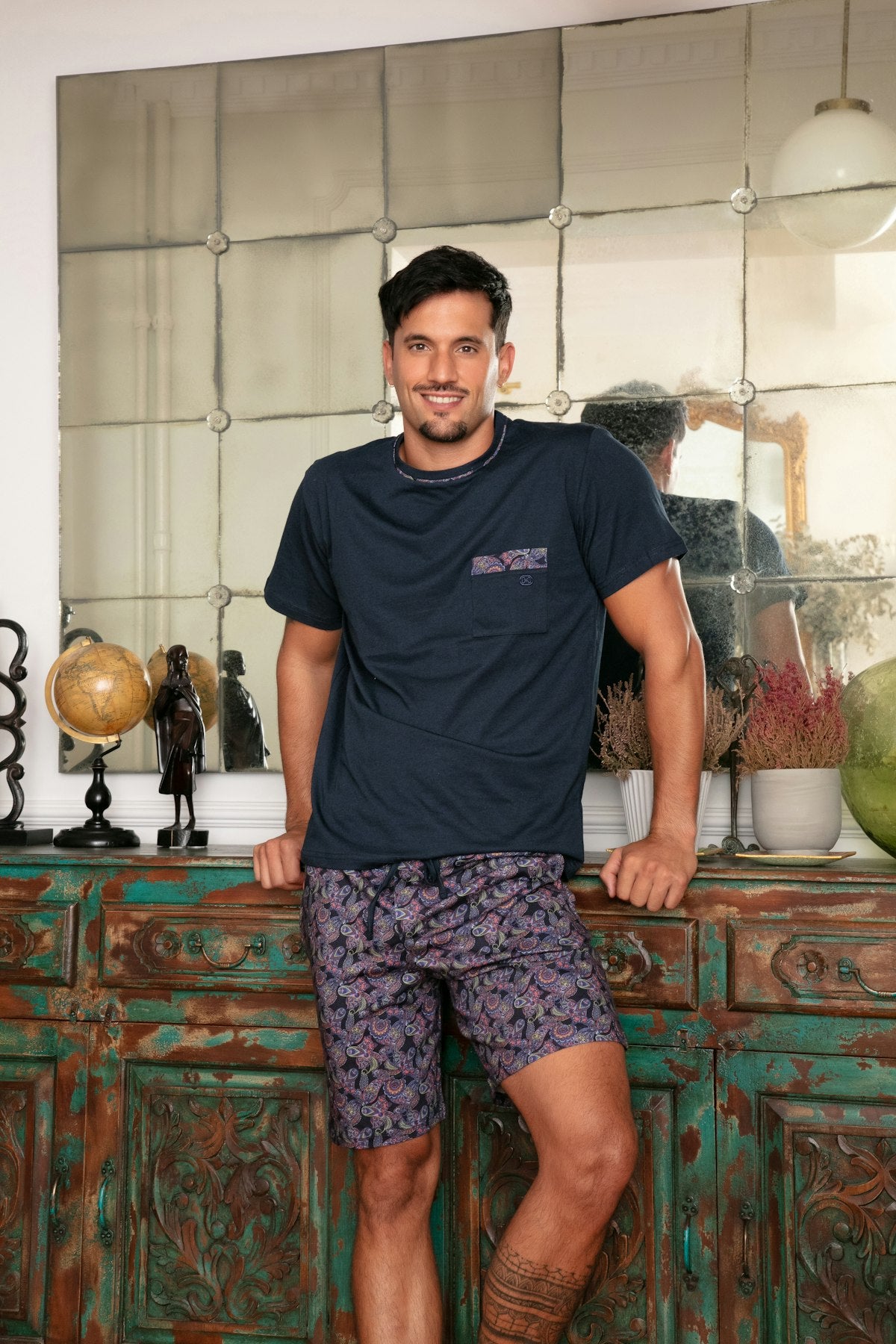 Ringo Short Pajama Set | Multico Print 403215-P023