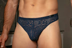 Free Cut Lace Thong  | Navy 402886-00RA