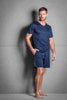 Cocooning S/Slv V-Neck Shirt | Navy 402184-00ra