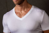 402466 Tencel Soft T-Shirt V Neck - 0003 White
